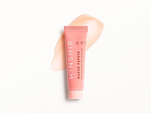 Kinship Naked Papaya Gentle Enzyme Face Cleanser, Trial Travel Size Mini, 0.53 oz / 15 g