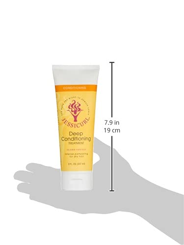 Jessicurl, Deep Conditioning Treatment, Island Fantasy, 16 Fl oz. Deep Conditioner for Dry Damaged Hair, great Anti Frizz Hair Mask and Leave in Conditioner for Curly Hair