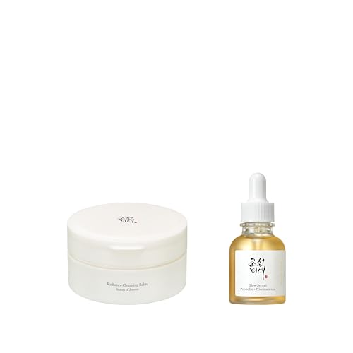 Beauty of Joseon Radiance Cleansing Balm (100ml, 3.38 fl.oz.) with Glow Serum Propolis and Niacinamide (30ml, 1.01 fl.oz.), Korean Skincare