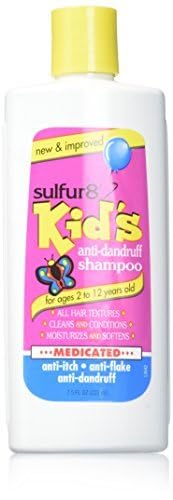 Sulfur 8 Anti-Dandruff Shampoo for Kids 7.5 oz – Gentle Medicated Dandruff Control for Itchy Scalp, Mild Cleanse with Kid-Friendly Fresh Fragrance for Children & Sensitive Scalps