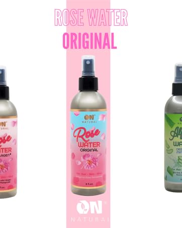 On Natural - Rose Water [Original] 8oz, Facial and Hair Mist for all day hydration