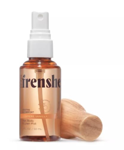 𝐁𝐞𝐢𝐧𝐠 𝐅𝐫𝐞𝐧𝐬𝐡𝐞 Cashmere Vanilla Mini for Women's Hair, Body & Linen Mist Body Spray with Essential Oils - 2 FL OZ (Pack 01)