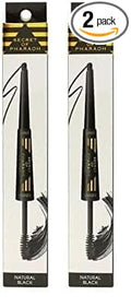 EBIN NEW YORK Secret of Pharaoh Dual Eyebrow Pencil & Mascara Natural Black | 2-in-1 Brow Pencil & Gel | Water-Resistant, Long-Lasting, Natural Finish | Vegan & Cruelty-Free (Pack of 2)