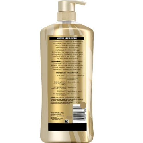 Coconut Milk & Shea Butter Conditioner, 38.2 fl oz - Deep Moisture Conditioner for Curly, Wavy & Dry Hair - Frizz Control, Detangle, For Shine and Softness, Sulfate-Free Hair Softener
