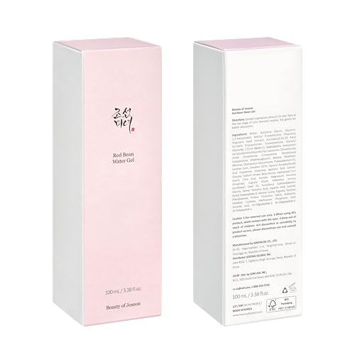 Beauty of Joseon Red Bean Water Gel (100ml, 3.38 fl.oz.) with Green Plum Refreshing Cleanser (100ml, 3.38 fl.oz.), Korean Skincare