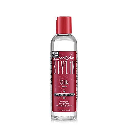 Simply Stylin' Silk Serum - Anti-Frizz Heat Protectant for Women - Pure Silicone Serum for Dry and Frizzy Hair - Detangler - 4 fl oz