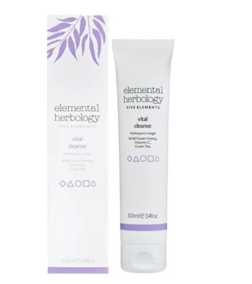 Elemental Herbology Vital Cleanse Brightening Jelly Cleanser – Daily Face Wash with Vitamin C, Green Tea & Wild Flower Honey – Refreshing Gel-to-Foam Cleanser for Radiant, Healthy-Looking Skin