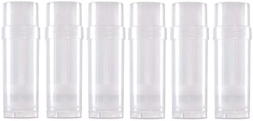 Empty Deodorant Twist-up Containers (Natural, White, Black) - for lotion bar, heel balm etc. (1 oz.) - Travel Size Empty Deodorant Tubes 30g Small Size (35, Clear)