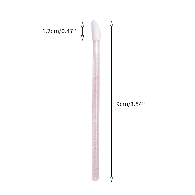 G2PLUS 300PCS Lip Brushes, Crystal Disposable Lip Brushes, Glitter Lip Gloss Applicators, Lipstick Gloss Wands Applicator Makeup Tool Kits for Lipstick and Lip Gloss (Pink)