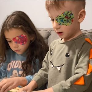 Adhesive Eye Patches for Kids with Lazy Eye, 30+3 Bonus Patches,Adhesive Bandages for Amblyopia 5 Fun Boys Designs (Regular Size)