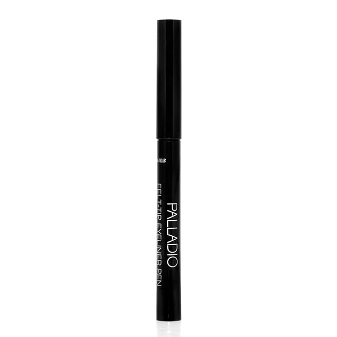 Palladio Felt-Tip Eyeliner Ultra Fine Liner, Creates Thin Precise Lines, Quick Drying, Waterproof, Rich Pigment, Long Lasting Application, Mess Free, Smooth, All Day Wear, Intense Jet Black Color