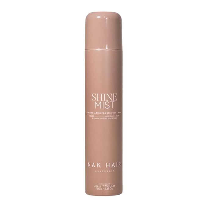 NAK Signature Shine Mist 150ml - Heat Protectant Hair Gloss & Smoothing Spray for All Hair Types with Dimethicone & Tri-Siloxane