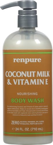 RENPURE Coconut Milk & Vitamin E Body Wash, 24 Fl Oz