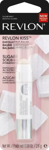 Revlon Kiss Sugar Scrub Exfoliating Lip Balm, 24 Hour Long Lasting Hydration, Sugar Mint, 0.09 oz (Pack of 2)