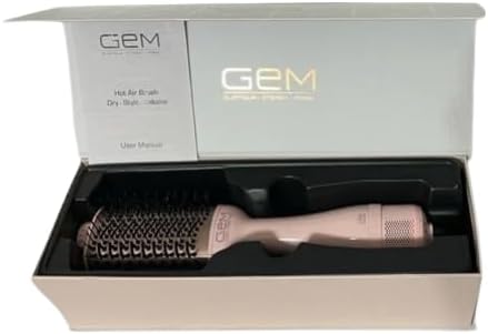 GEM Hot Air Styling Brush for Dry - Style - Volume for Dry Style Blow Dryer Brush, Baby Pink