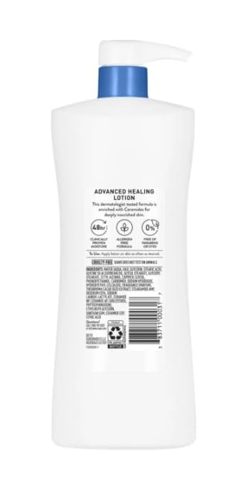 Advanced Healing Hand & Body Lotion With Ceramides For Very Dry Skin, 28 fl oz Pump