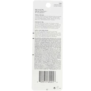 Revlon Brow Fantasy Pencil & Gel, Dark Blonde [104], 0.04 oz (Packs of 2)