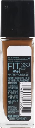 Maybelline Fit Me Matte + Poreless Liquid Oil-Free Foundation Makeup, Mocha, 1 Count (Packaging May Vary) (Pack of 2)