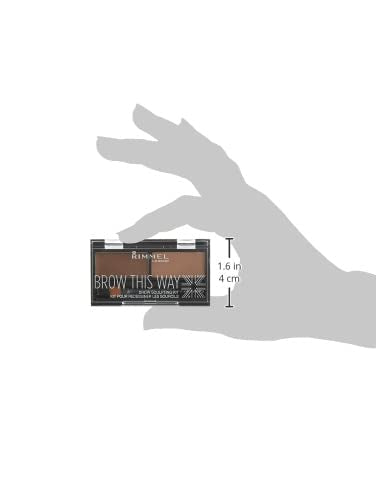 Rimmel Brow This Way Sculpting Kit, Medium Brown, Powder 0.04 Ounce, Wax 0.03 Ounce