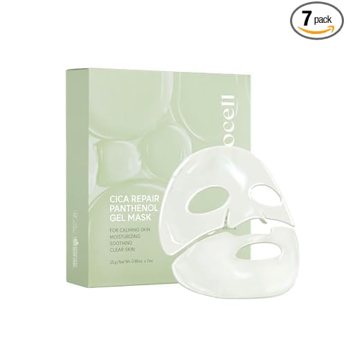 AROCELL Cica Hydrogel PDRN Mask 7 Facial Sheet with Panthenol & Centella Asiatica, Cooling Hydrogel Face Mask for Soothing Calming Hydrating Moisturizing Sensitive Skin Korean Skincare, 25gx7ea