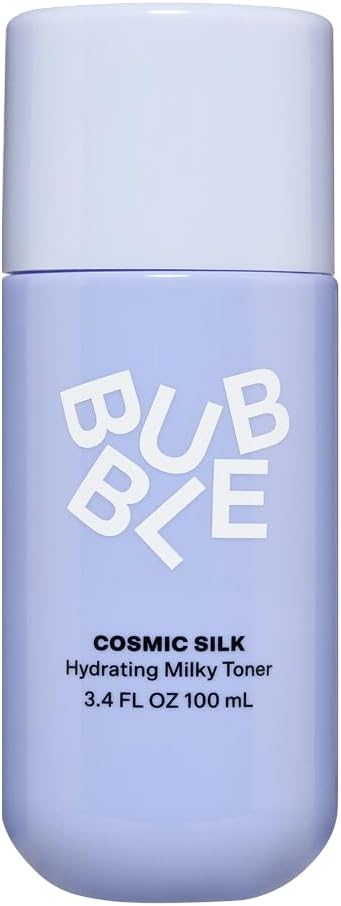 Bubble Skincare Cosmic Silk Hydrating Milky Toner - Ceramide-Rich Face Toner for Dry, Dehydrated Skin with Hyaluronic Acid, Maple Sap Water, Allantoin - Radiant, Glazed Look (100ml)