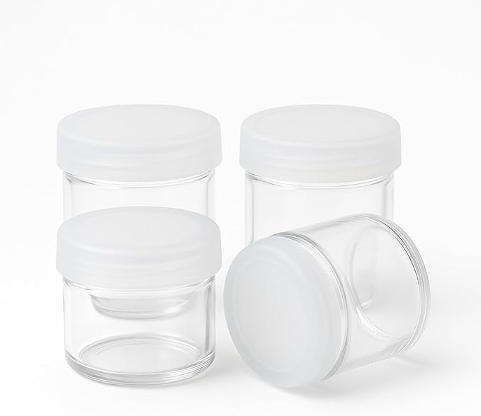 Oil Slick 200 Pack 6ml Glass Concentrate Jars with Silicone Lids - Airtight No-Neck Wax Containers for Dab, Extract, Cosmetic, Lip Balm Storage