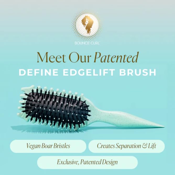 Bounce Curl Define EdgeLift Brush, 5-in-1 Tool for Effortlessly Defined Curls, Waves & Coils, Reduces Frizz - Teal