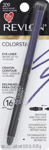 REVLON ColorStay Pencil Waterproof Eyeliner, Smudge-Proof, Eye Makeup with Built-In Sharpener, 209 Black Violet, 0.01 oz (Pack of 2)
