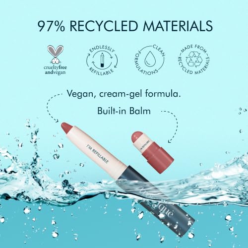 TRE'STIQUE Matte Lip Crayon, Matte Lipstick With Built-in Lip Gloss Balm, 2-in-1 Lip Liner Set With Lip Crayon and Lip Balm, Lipstick and Lip Gloss Kit (Sierra Sable Refillable)