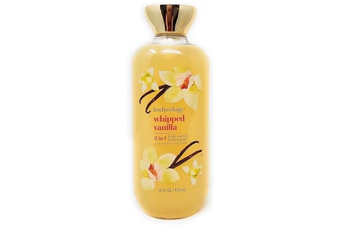 Whipped Vanilla 2 in 1 Body Wash and Bubble Bath 16 fl oz & Whipped Vanilla Body Cream 8 oz (Pack of 2)