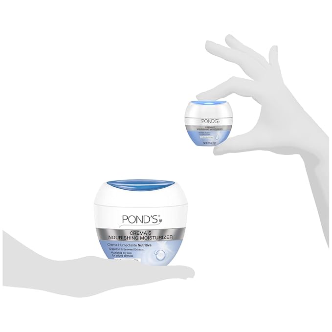 Pond's Nourishing Moisturizing Cream, Crema S, Fragrance Free, Ivory, 14.1 Oz (Pack of 2)