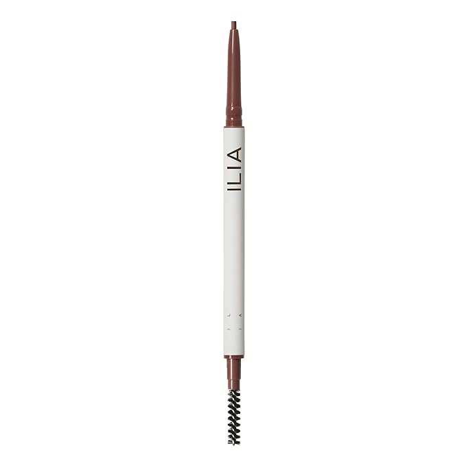 ILIA - In Full Micro-Tip Brow Pencil with Spoolie | Buildable Pigment, Fade-Resistant | Safe for Sensitive Eyes, Fragrance + Silicone-Free | Non-Toxic, Vegan, Cruelty-Free, Clean Makeup (Auburn)