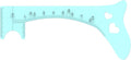 Silicone Eyebrow Stencil Ruler 4in1 Reusable Eyebrow Template for Brow Stamp Eyeliner Beginners Friendly Eye Makeup Eyelash Guide Tool (Blue)