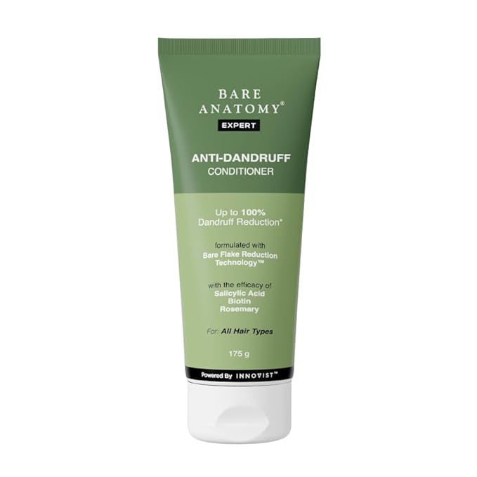 Bare Anatomy Anti-Dandruff Hair Conditioner with Biotin, Salicylic Acid & Rosemary | Removes Flaky Buildup | Moisturizes & Strengthens Hair | Reduces Frizz & Breakage | For All Hair Types | 175gm