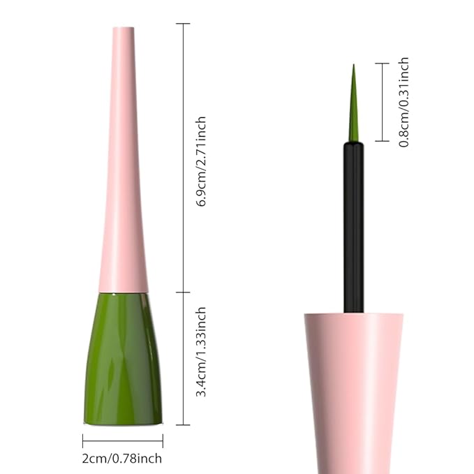 evpct 1Pcs Green Liquid Eyeliner Waterproof Green Eye Liners for Women, Eyes Wing Eyeliner Stamps Shapes Colored Eyeliner delineador de ojos a prueba de agua contra el agua blanco para ojos