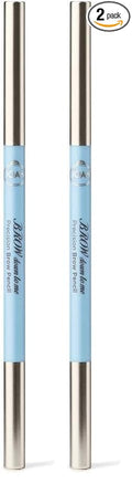 JOAH Dual-Ended Eyebrow Pencil - Brow Down To Me Ultra-FIne Tip Precision Brow Pencil with Built-In Spoolie Brush for Flawless Brows, Smudge-Proof, Water-Resistant, Auburn Brown (Pack of 2)