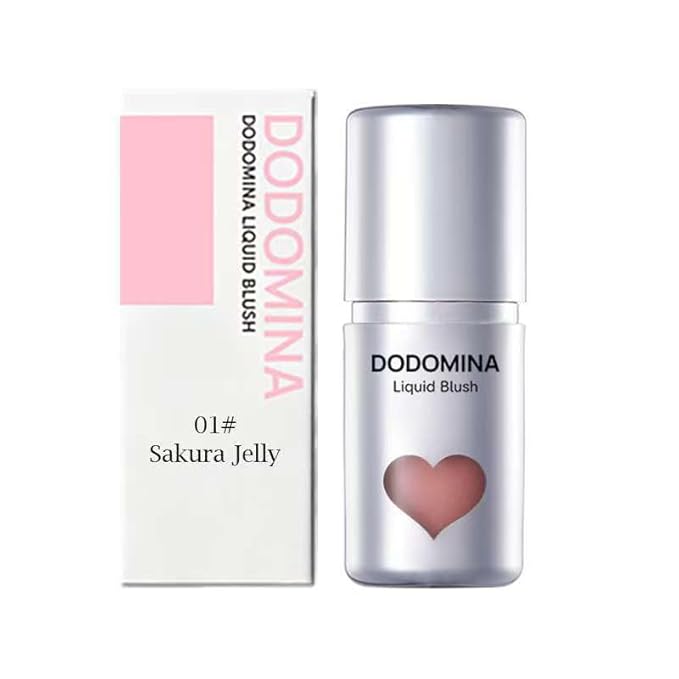 DODOMINA Natural Finish Liquid Blush, Long-Lasting Liquid Cheek Tint, Dewy Finish, Sweatproof, Multipurpose Makeup for All Skin Types (7g/0.25fl oz) (Sakura Jelly)