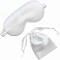 [1 Pack] QSYW Sleep Masks, Satin Eye Mask for Sleeping - Silky Eye Masks Bulk with Storage Bag & Elastic Strap, White