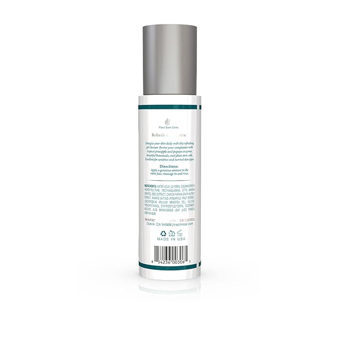 Lira Clinical BIO Enzyme Cleanser for Sensitive Skin Control - Papaya Enzyme Gel Face Wash - Hydrophilic Exfoliating Facial Cleanser - Deep Cleansing Skincare with Hydrating Care - 6 Oz