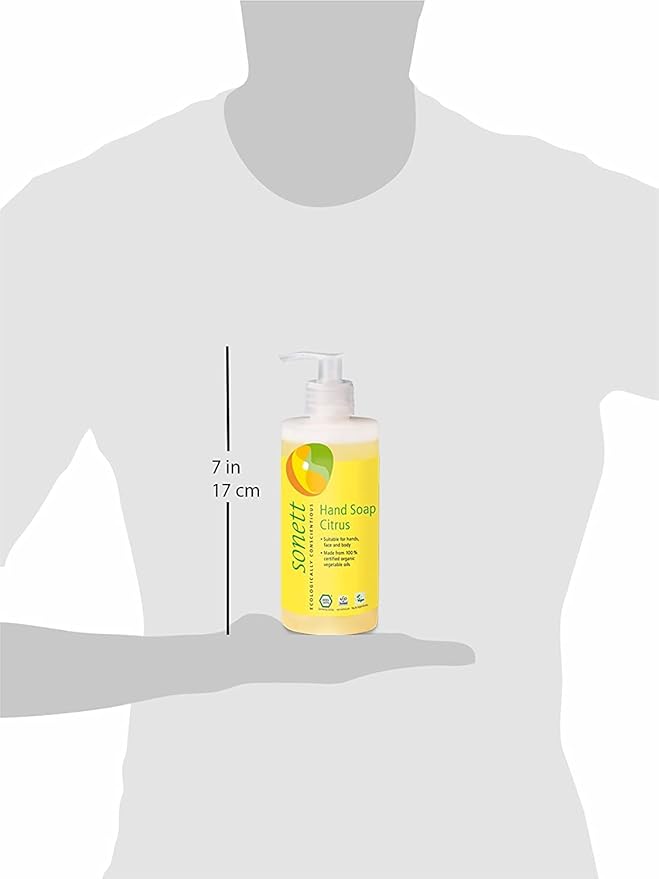 Sonett Organic Hand Soap Citrus 10 fl.oz Body Care suitable for hands, face and body (1 Count) Certified Organically Grown