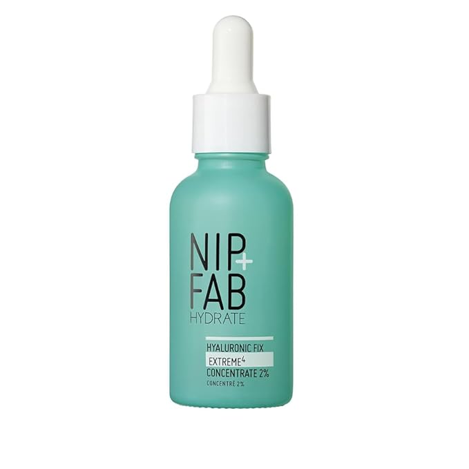 Nip + Fab Hyaluronic Fix Extreme 4 2% Concentrate, Daily Concentrated Drops for Face, Quick drying serum to replenish moisture levels. For dewy and visibly plumped skin, Multicolor, 30ML