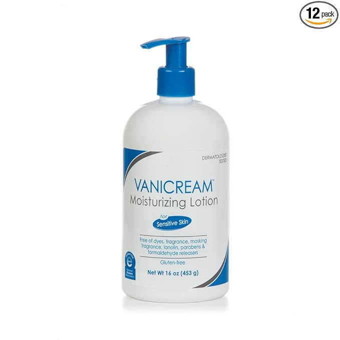 Vanicream Moisturizing Lotion with Pump Dispenser - 16 Fl Oz (Pack of 12) - Formulated Without Common Irritants for Those with Sensitive Skin (Pack of 12)