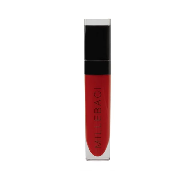 Nouba Millebaci Long Lasting Liquid Lipstick Dark Red, Lustrous Moisturizing Creamy Formula with Vitamin E Intense Color Pigment High Impact Makeup Lip Cream Color Stick Balm For Women (Color 7)