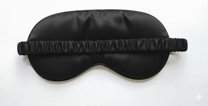 [3 Pack] QSYW Sleep Masks, Satin Eye Mask for Sleeping - Silky Eye Masks Bulk with Storage Bag & Elastic Strap,Black