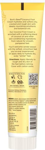 Burt's Bees Coconut Oil Foot Cream, Package May Vary, 4.3 Oz (Pack of 2)