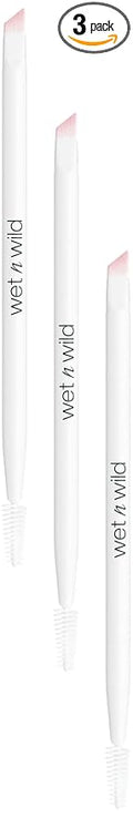 wet n wild Eyebrow and Liner Brush, Soft Fibers, Pack of 3 | Flat Angled | Ultra-Thin Precision
