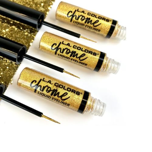 L.A. COLORS Liquid Eyeliner Collection, Chrome Liquid Gold CLE804 (Pack of 2)
