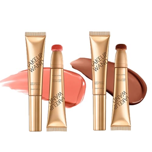 Contour Wand & Blush Wands Duo - Blush, 2 In 1 Liquid Contours Duo for Women with Applicator, Cream Beauty Stick Makeup (Blush02+Wand02)