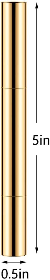 Lil Ray 3ml Empty Nail Oil Pen with Brush, Twist Pen for Tooth Whitening, Gel Lip Gloss Container, Eyelash Growth Liquid Tube(Golden, 6PCS)
