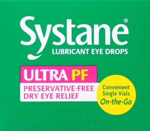 Systane Ultra Preservative Free Lubricant Eye Drops, 60 Count, Fast-Acting Dry Eye Relief from Irritation & Dryness, Hydrating Eye Drops for Extended Protection, Single-Use Vials (Pack of 2)